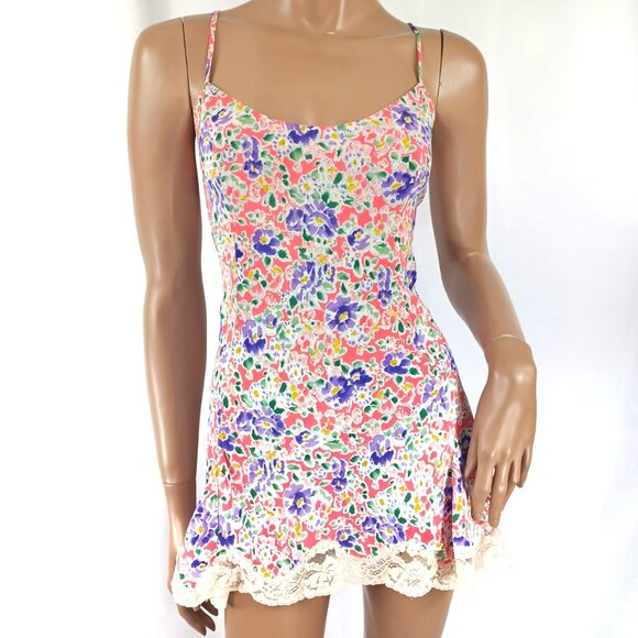 Victoria's Secret Other - VICTORIAS SECRET Chemise Nightie Slip Mini Floral Vintage Gold Label M